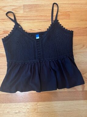 Old Navy Black Crochet Tank